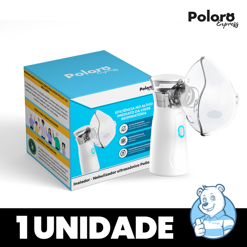 Inalador Nebulizador Pollo - Modo Oscilatório e Ultrassônico (LEVE 2 E ECONOMIZE)