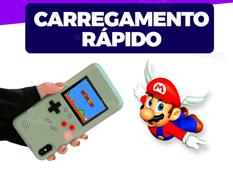 Capa de iPhone RetroCase® com MAIS DE 30 JOGOS nostálgicos + CABO USB DE BRINDE!