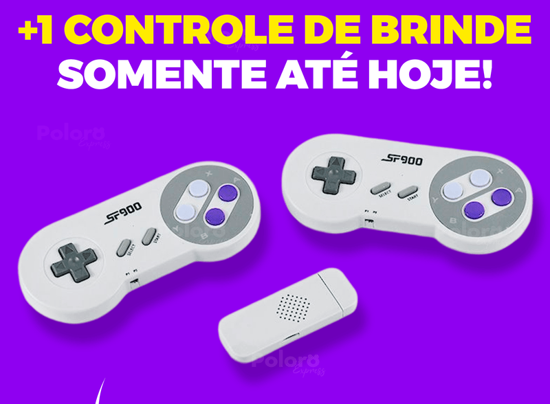 Videogame Retrô Pollo® 4000 Jogos + 2 controles de brinde (Resolução 4K Ultra HD)