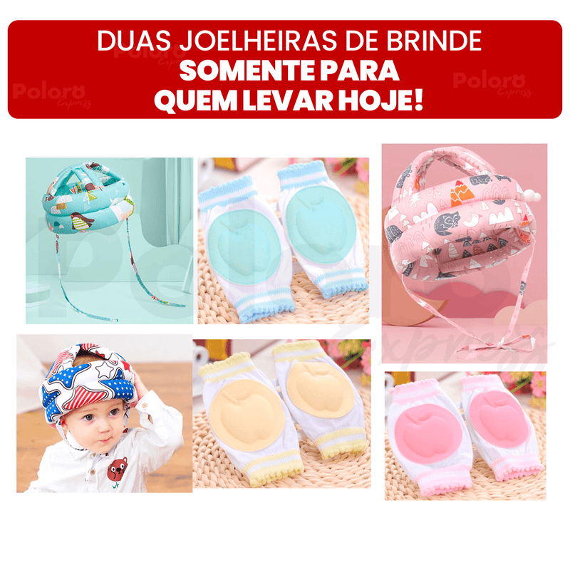 Capacete Protetor de Cabeça Infantil SafeKids® - LEVE 2 JOELHEIRAS DE BRINDE