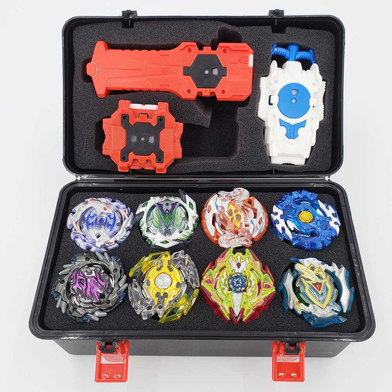 KIT COM 8 BEYBLADES + LANÇADORES