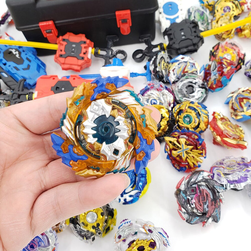 KIT COM 8 BEYBLADES + LANÇADORES