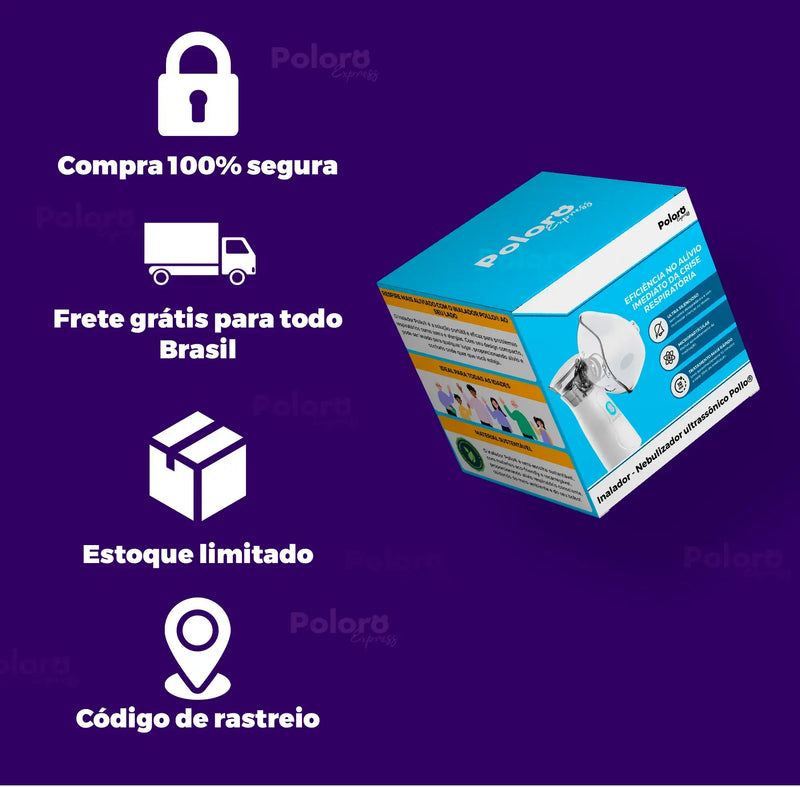 Inalador Nebulizador Pollo - Modo Oscilatório e Ultrassônico (LEVE 2 E ECONOMIZE)