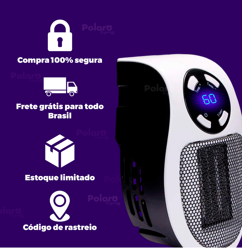 Mini aquecedor PolloHeater® - Controle Remoto de Brinde