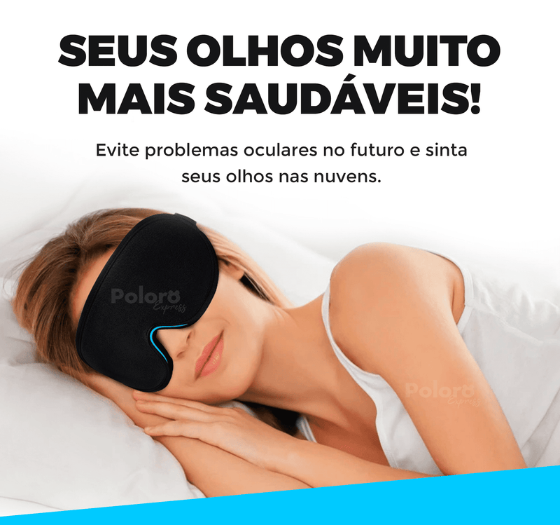 Máscara de dormir Nuvem® Máximo Conforto - Design ergonômico e Tecido respirável