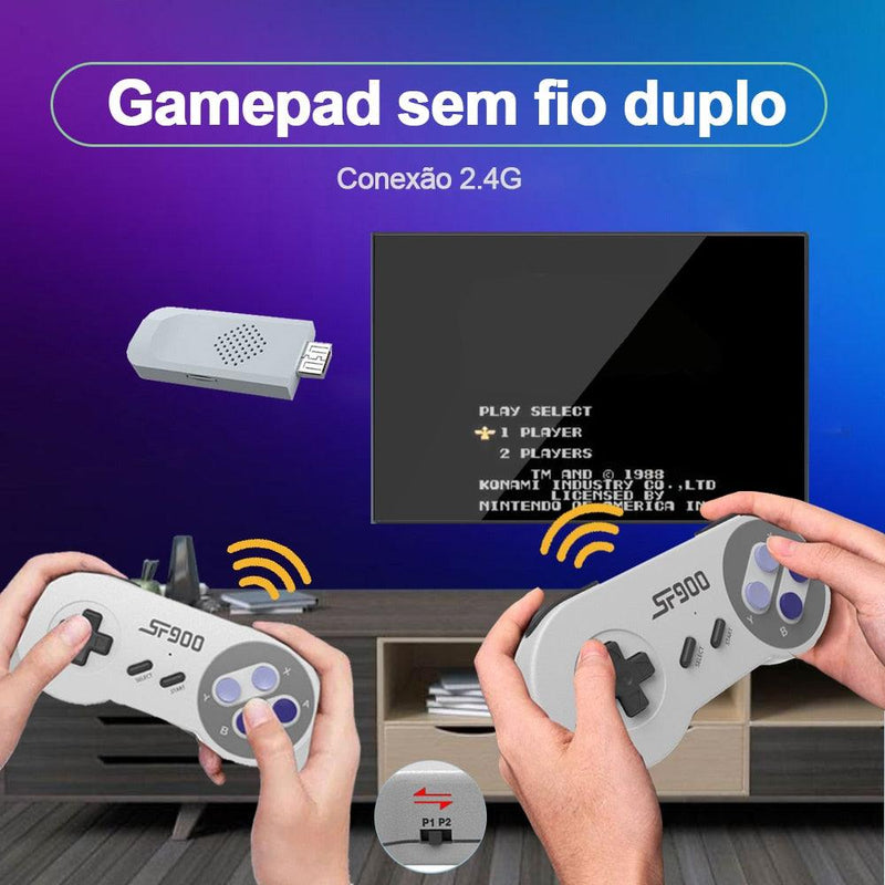 Videogame Retrô Pollo® 4000 Jogos + 2 controles de brinde (Resolução 4K Ultra HD)